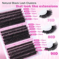 Volume Lash Extension Mink Thick Cluster Eyelash Extensions 10-18mm Lash Clusters Individual Lash Extensions DIY Clusters Lashes Extension at Home by Focipeysa (300pcs-70P+80P+90P 10-18mm) - Image 7