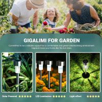 GIGALUMI Solar Lights Outdoor Waterproof,16 Pack Stainless Steel LED Solar Garden Lights for Patio, Lawn, Yard and Landscape(Cold White) - Image 2
