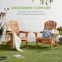 Best Choice Products Folding Adirondack Chair Outdoor Wooden Accent Furniture Fire Pit Lounge Chairs for Yard, Garden, Patio w/ 350lb Weight Capacity - Natural - Image 7