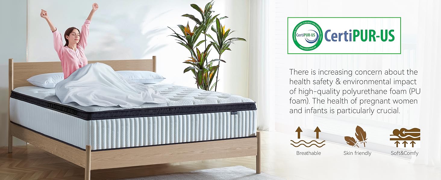FDW 12 inch Twin Mattress Pressure Relief, Medium Firm Mattresses CertiPUR-US