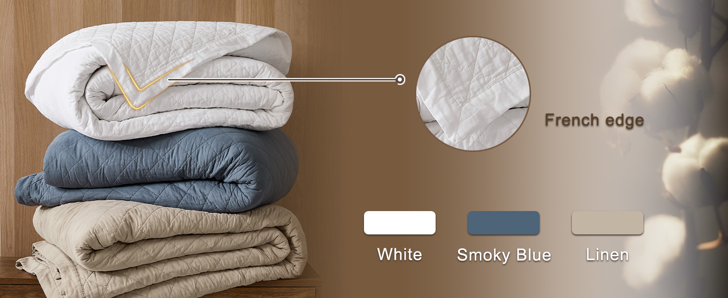 white cotton quilt