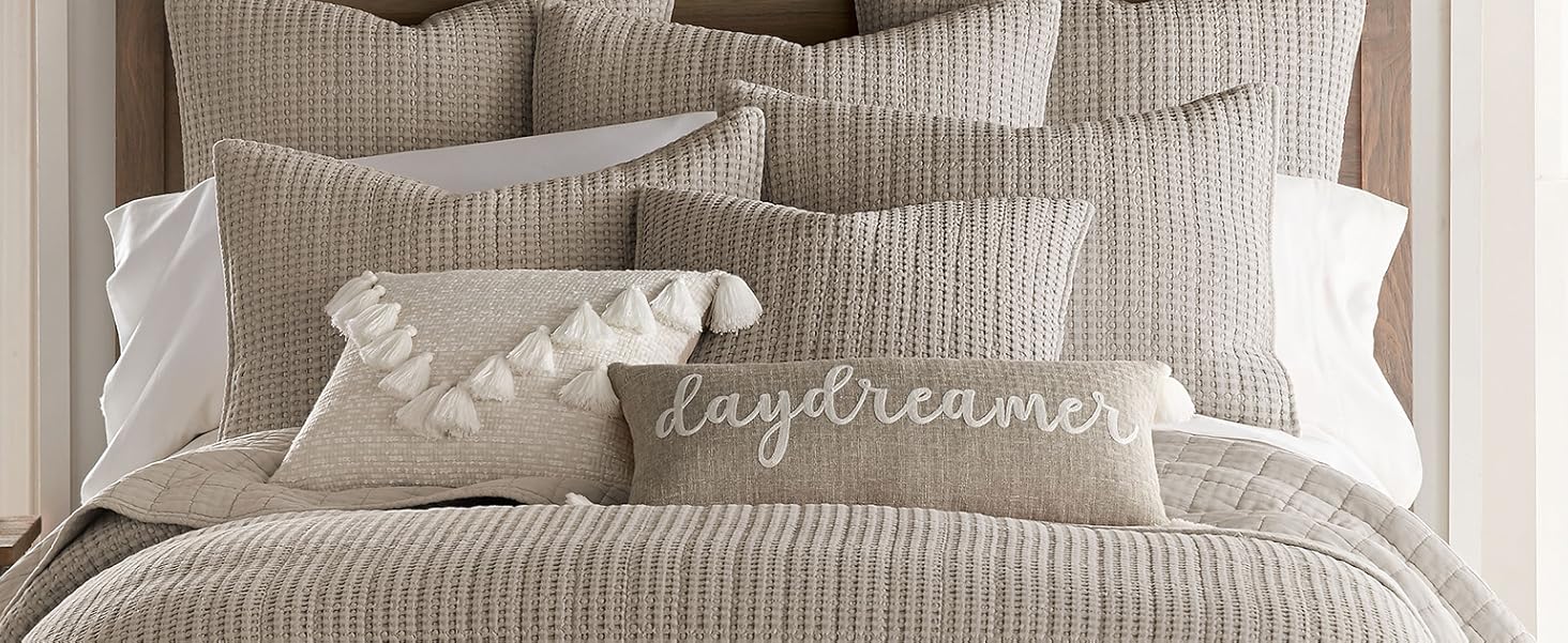 Mills Waffle Taupe Pillows