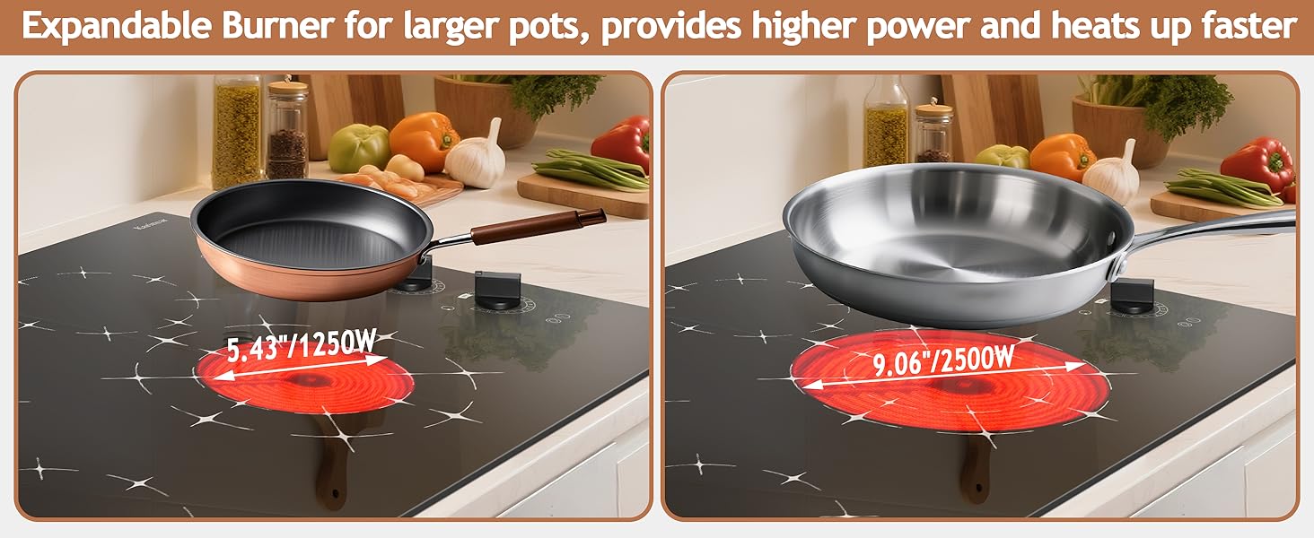 4 burners electric cooktop