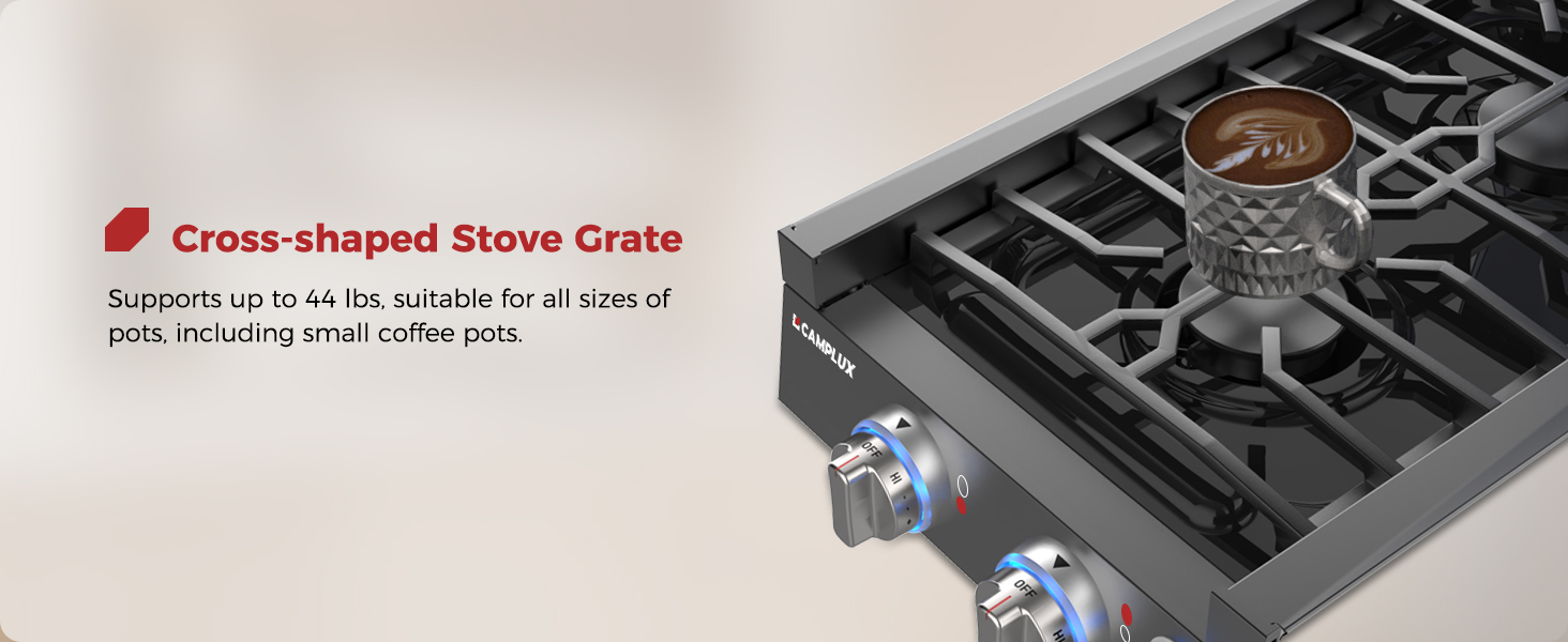 Cross-shaped Stove Grate suitable for any size pots