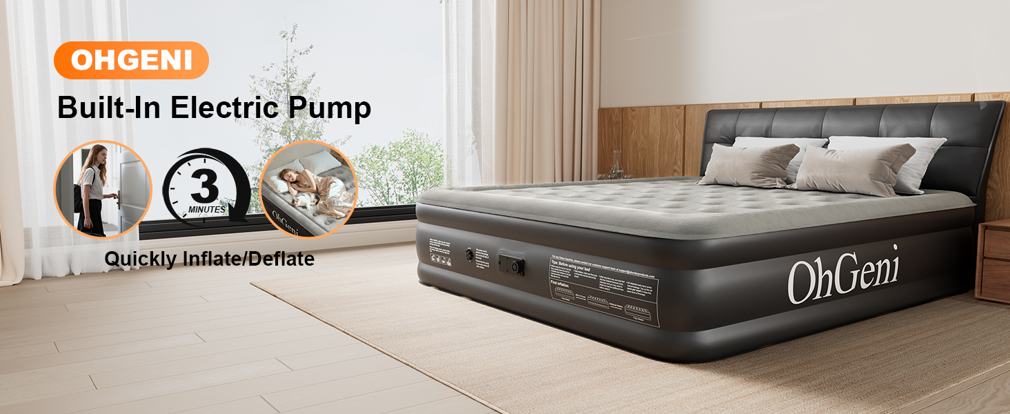air mattress queen with built in pump blow up mattress