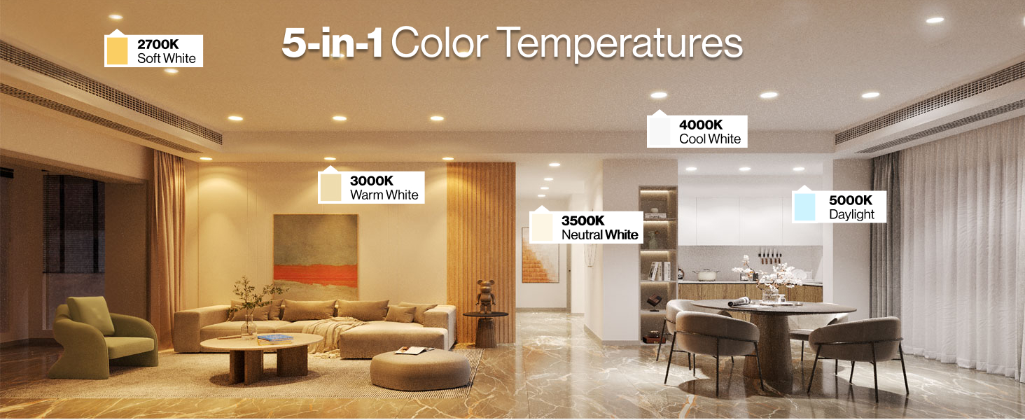Wide range of color temperatures allowing you to choose the perfect lighting for any room or setting