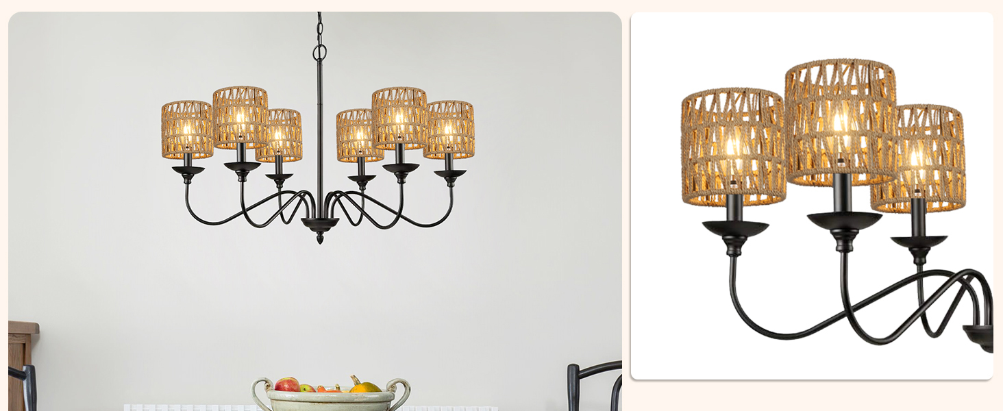  Rattan Lamp Shade, Small Boho Lamp Shades Replacement Clip On