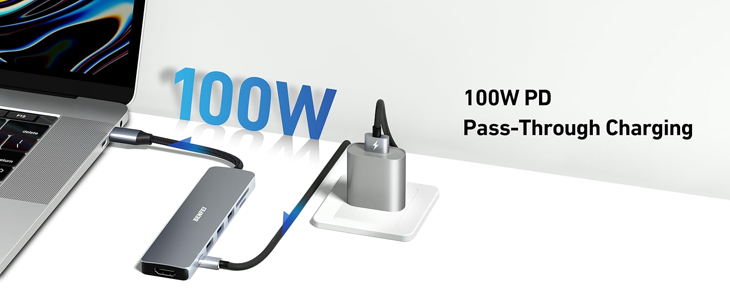 USB C hub 7 in 1