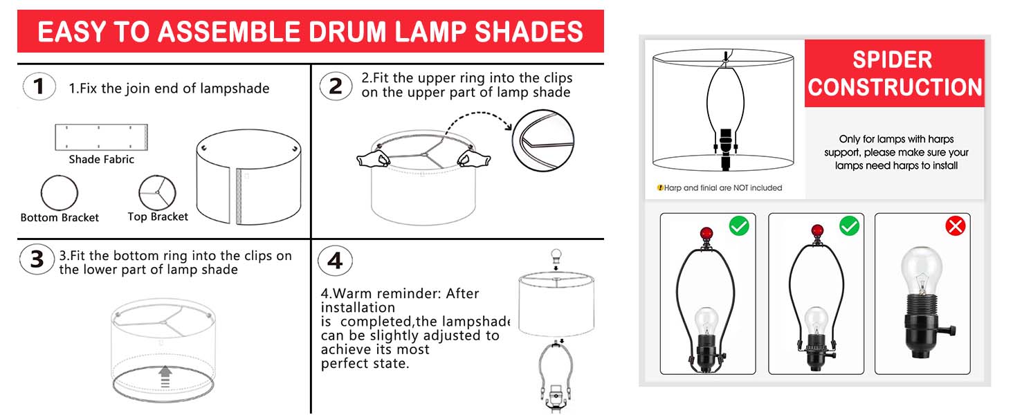 assemble lampshade