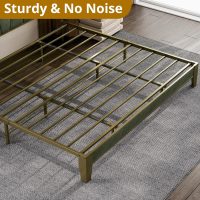 LIKIMIO King Bed Frame, Storage Headboard with Charging Station, Solid and Stable, Noise Free, No Box Spring Needed, Easy Assembly (Dark Green) - Image 5