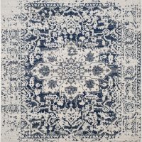 SAFAVIEH Area Rug 8x10 - Madison Collection - Large - Cream & Navy, Snowflake Medallion Distressed Design, Non-Shedding & Easy Cleaning, Ideal for Living Room, Bedroom, Office, Dining Space (MAD603D) - Image 3
