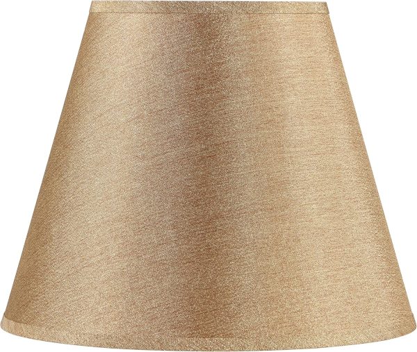 Aspen Creative 32096, Hardback Empire Transitional Spider Shade in Gold Brown with Burlap Textured Fabric, 9" Top x 16" Bottom x 13" Slant Height