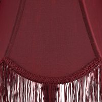 GO&SO Set of 2 Burgundy Silk Scalloped Lamp Shade, Petal Edge Braid with Burgundy Fringe Trim, 6"x13"x10.6"(Spider), Victorian Bell Lamp Shades, Replacement Shades for Table,Floor Lamps, Easy Assembly - Image 3