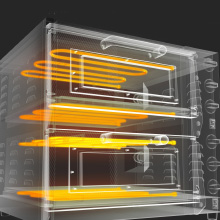 a 3d rendering of a metal box with a glowing interior.