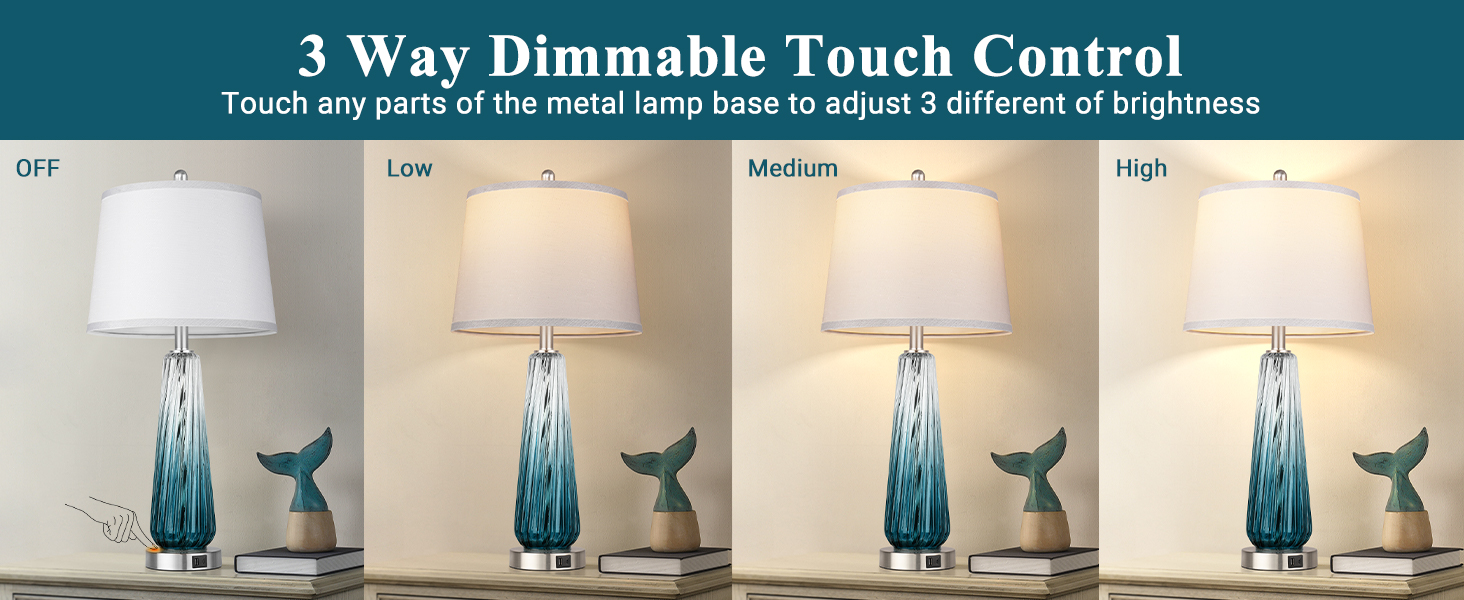 teal glass table lamp 23