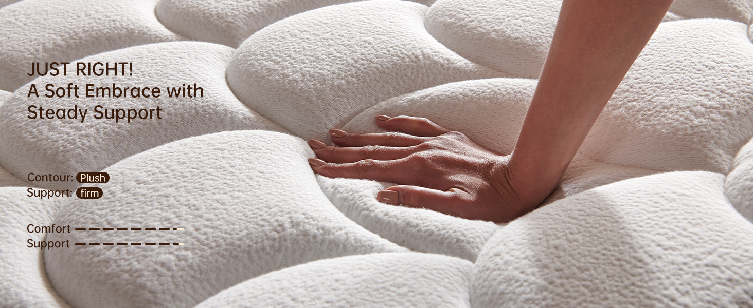 Medium Hybrid Queen Mattress, 12 Inch, Motion Isolation, CertiPUR-US, Plush or Firm, Bed in a Box