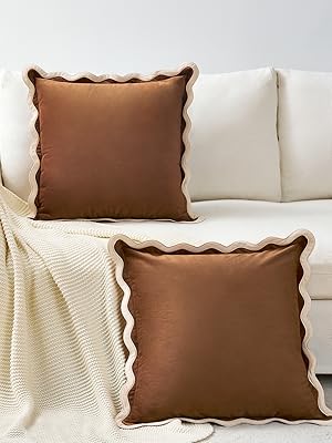 wavy scalloped velvet throw pillow covers
