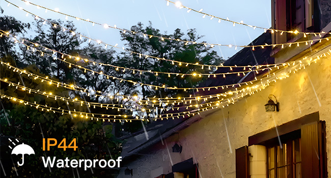 waterproof string lights for outdoor decor