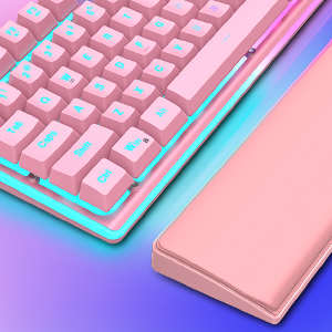 pink keyboard and mouse gaming