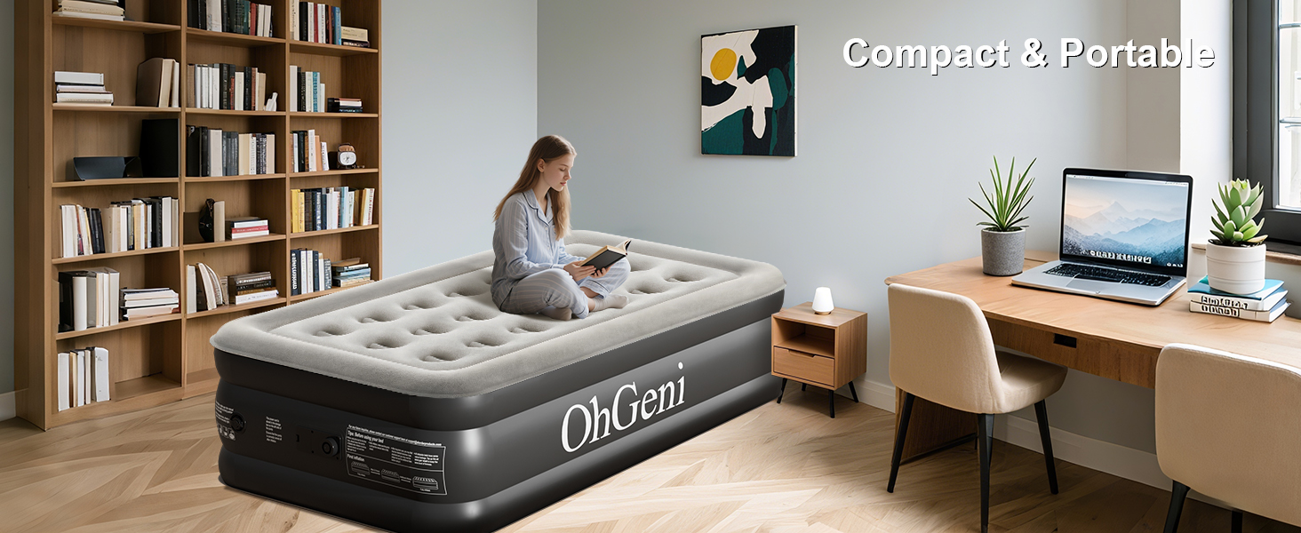 twin air mattress portable bed Compact &amp;amp; Portable