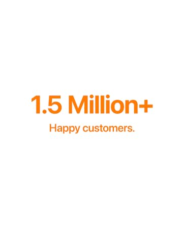 over 1.5 million happy customers