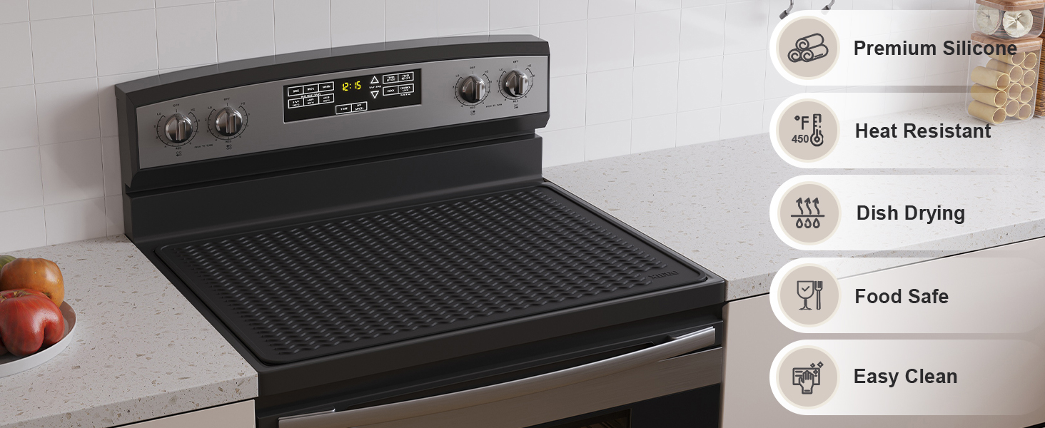 silicone stove mat for glass top stove, stove covers, glass top stove cover protector