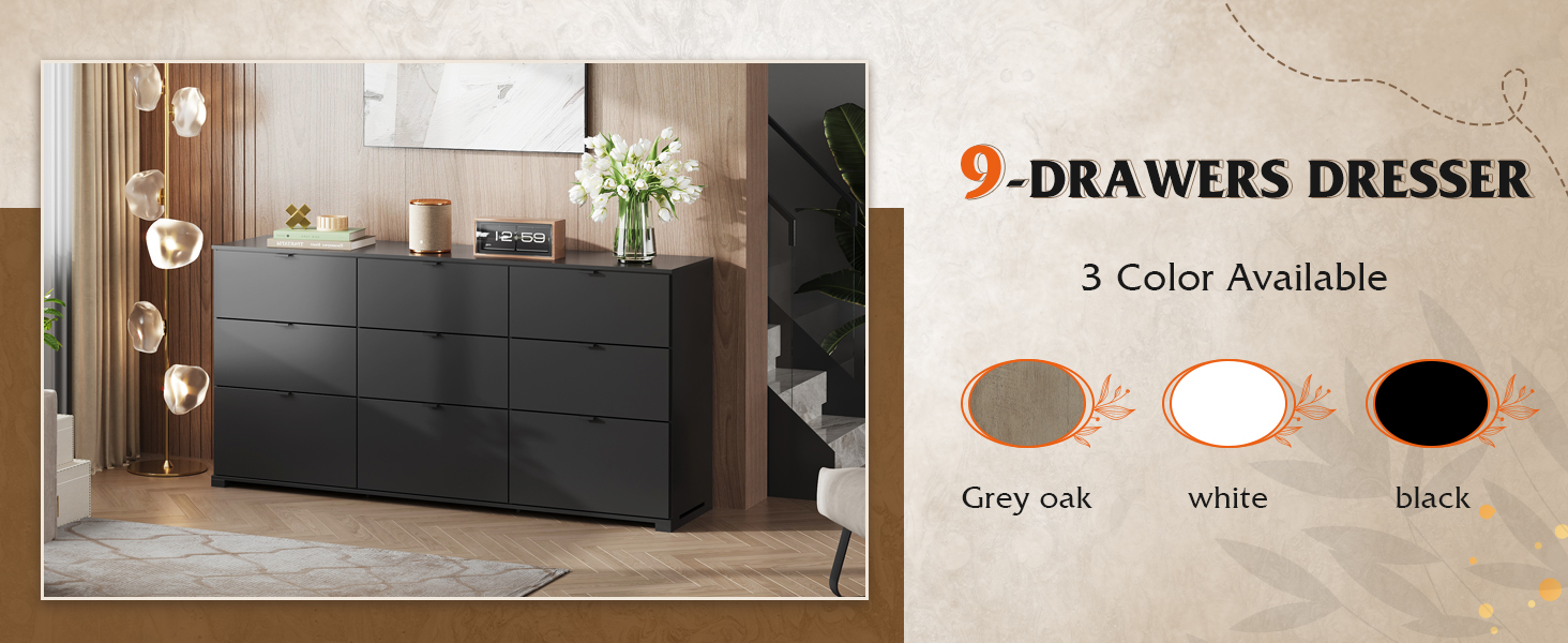 9 drawer dresser