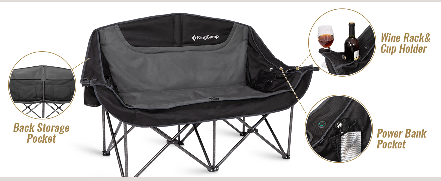 heated double camping chair