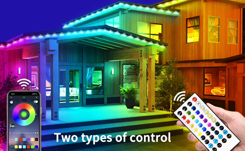 300ft RGB Eaves Lights Two types of control