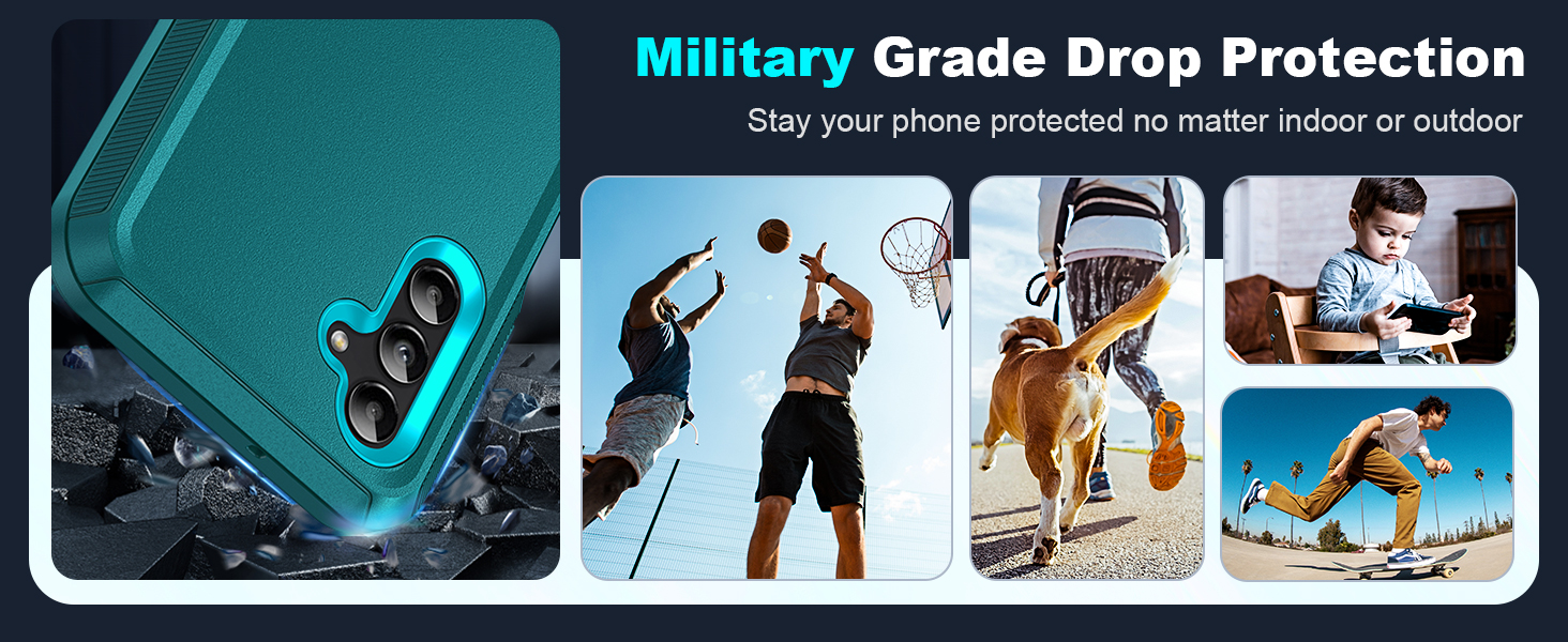 Samsung Galaxy A13 5G Phone Case: with 1Pack Tempered Glass Screen Protector, Heavy Duty 3 in 1