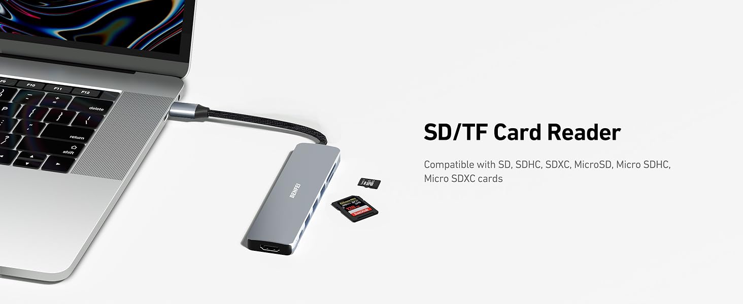 USB C hub 7 in 1