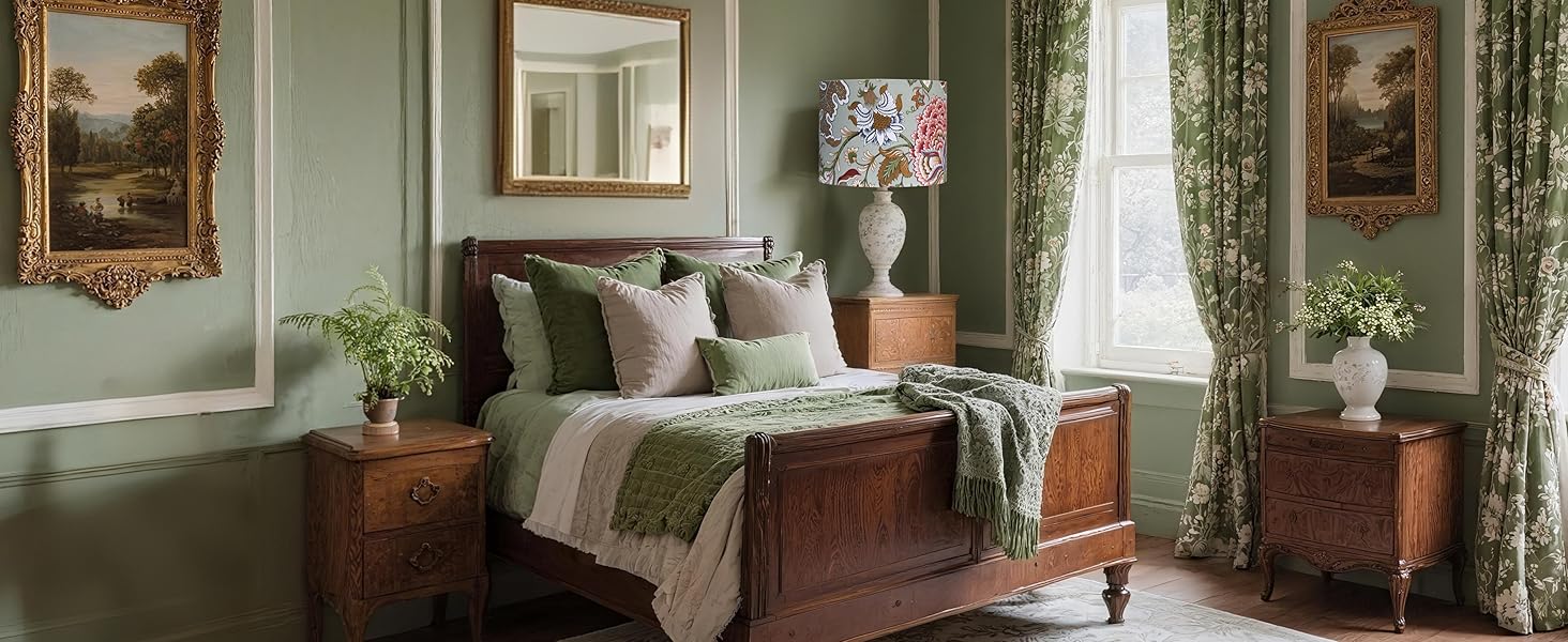Floral Lampshades in Bed Room