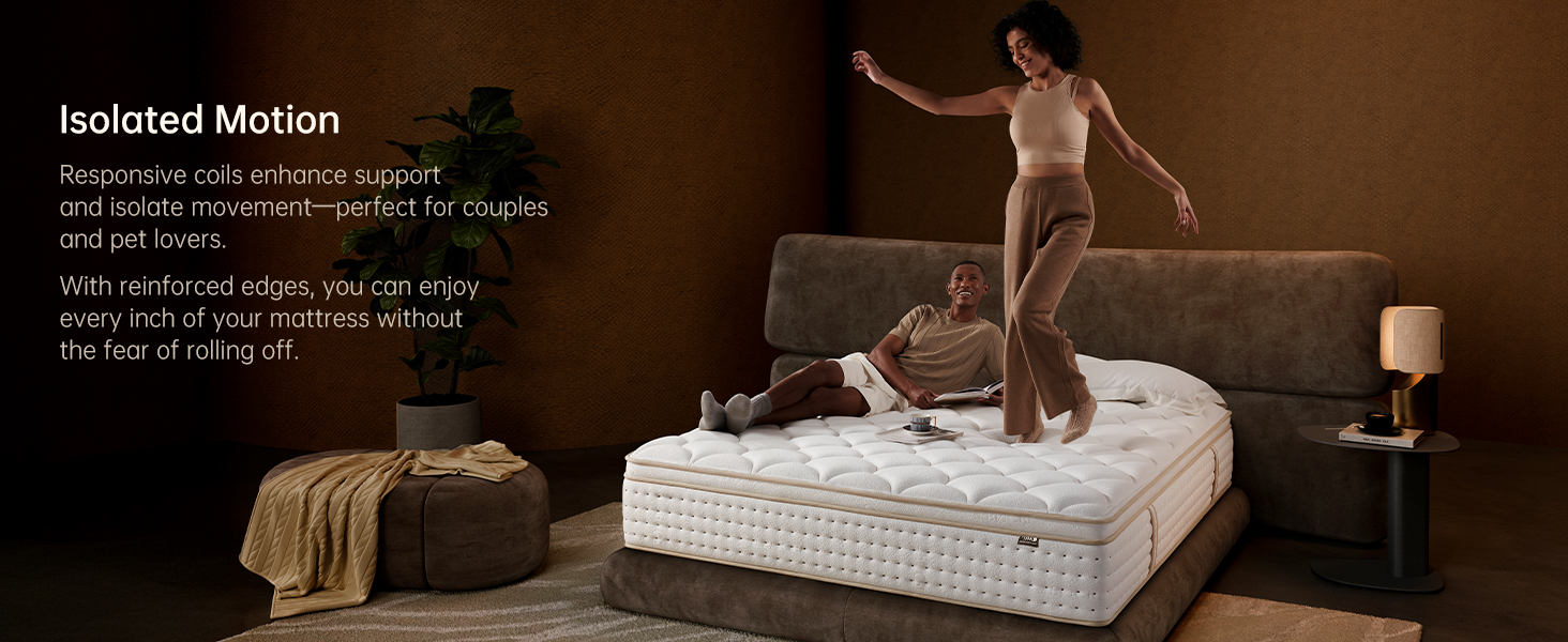 12 Inch Queen Mattress Hybrid, Firm or Plush, Cooling Gel, Motion Isolation, Box Spring Optional