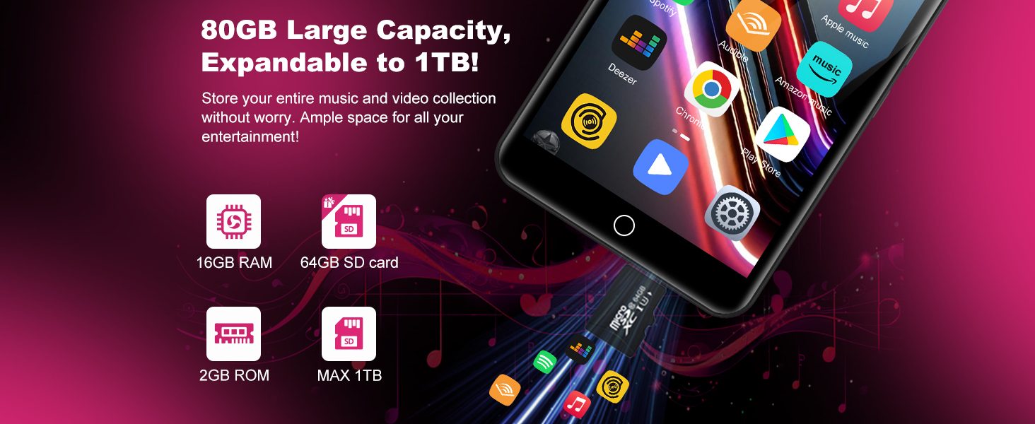 80GB MP3 Player with Bluetooth and WiFi
