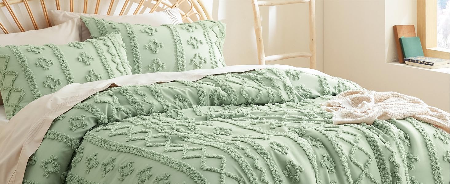 Sage Green Boho Bedding Comforter Set