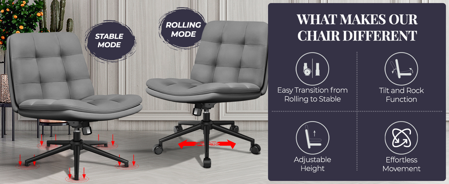Rolling & Stable Mode Criss Cross Chair