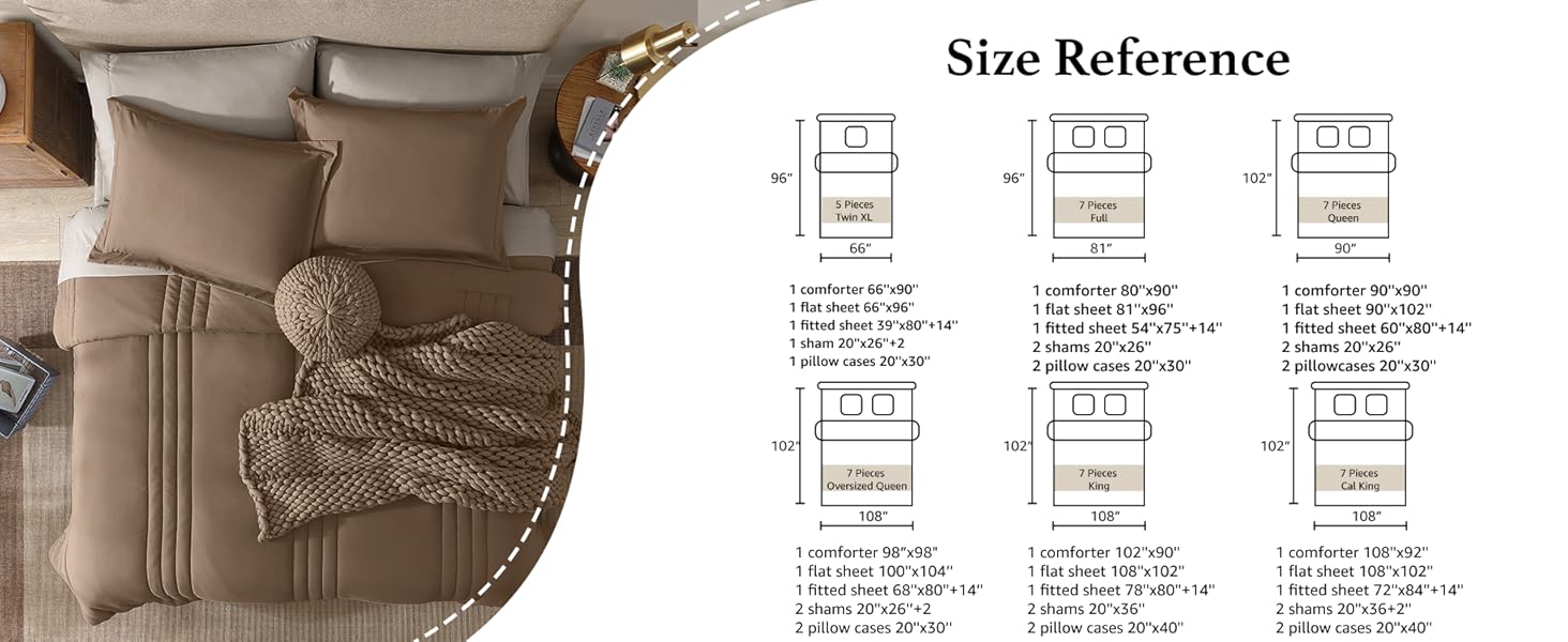 Queen Size Comforter Sets,Queen Bedding Set 7 Pieces