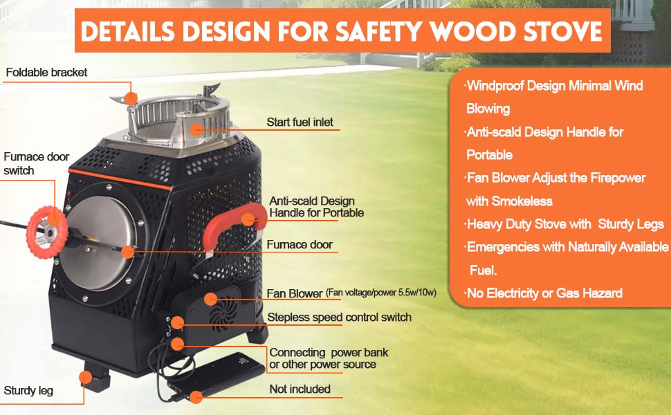 Safety-first Wood-Burning Stove for Ultimate Mobile Kitchen