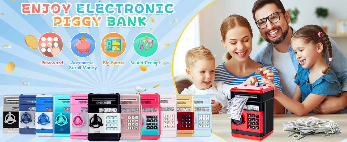 piggy bank for kids boys girls safe atm money bank piggy banks for real money safe kids piggy bank