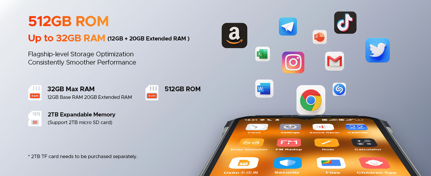 DOOGEE V MAX Pro(2024) 5G Rugged Smartphone,22000mAh 32GB+512GB Android 14 Rugged Phone