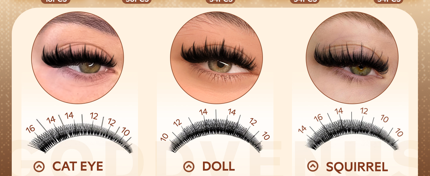 Manga Lash Clusters With Spikes Wispy Fluffy  Anime Eyelash Clusters Eyelash Extensions 