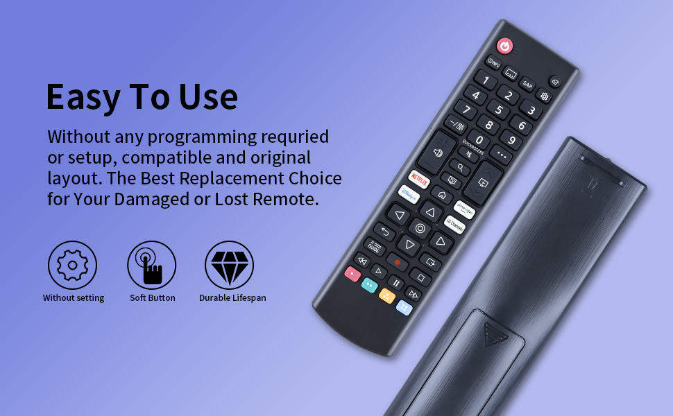 AKB76037601 Remote Control Replacement for LG Smart 2021 Model LED HD 4K UHD HDTV TV with Netflix