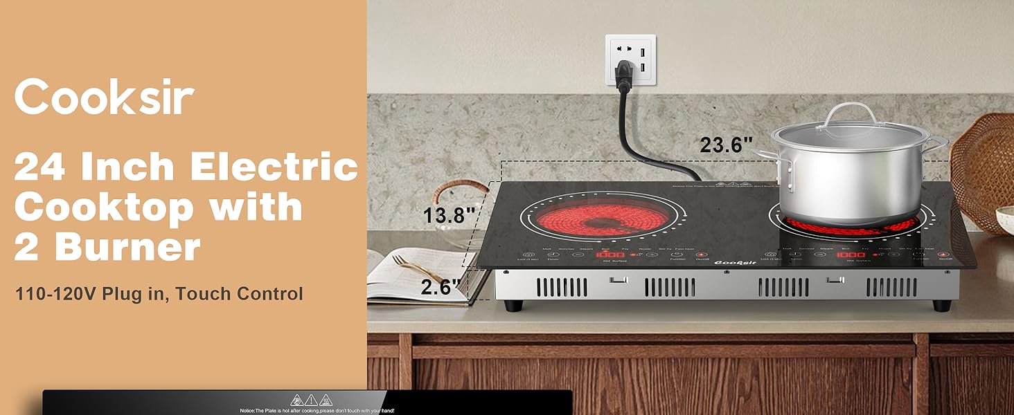 2 burner electric cooktop