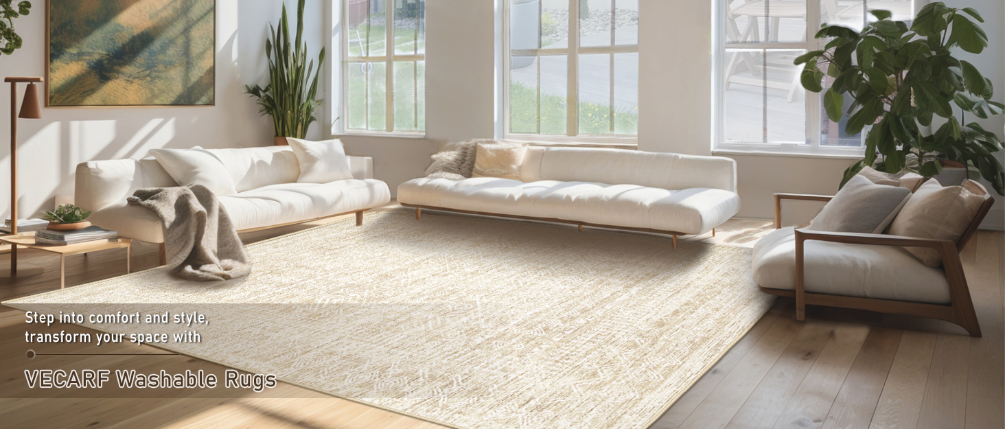 Step into comfort and style, transform your space with VECARF Washable Rugs