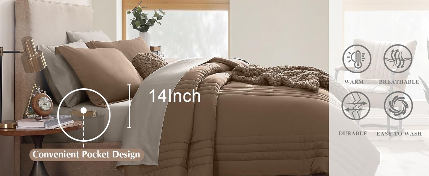 Queen Size Comforter Sets,Queen Bedding Set 7 Pieces