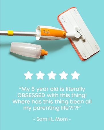 review of the toy spray mop - my 5 year old is literally obsessed with thigs thing