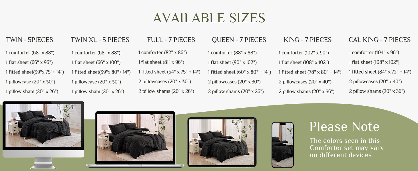 available  size