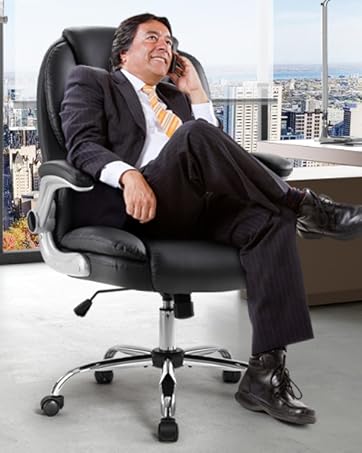 PU Padded Mid-Back Office Computer Desk Chair with Armrest
