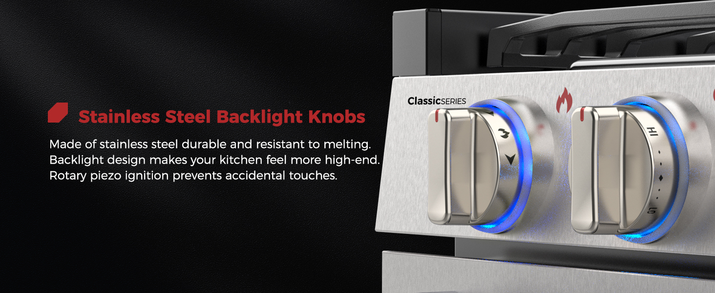 Stainless Steel Backlight Knobs