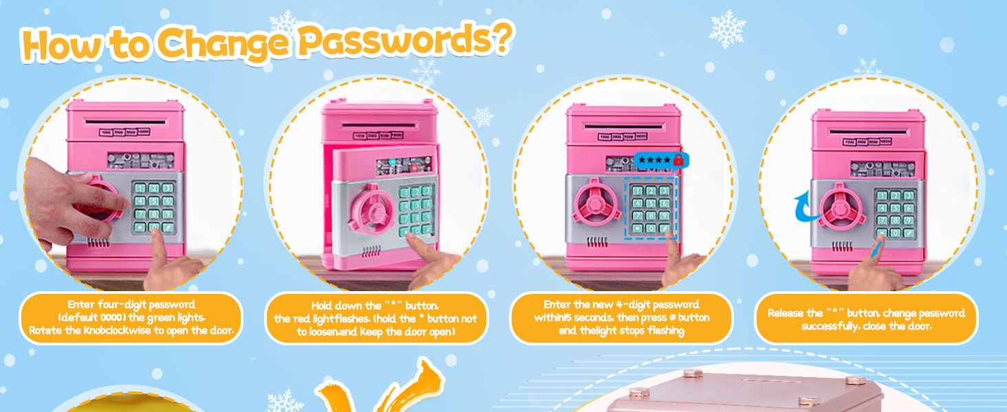 digital Money Box safe toys for Kids Girls Boys Age 3 4 5 6 7 8 9 10 11 12 year old ATM Bank